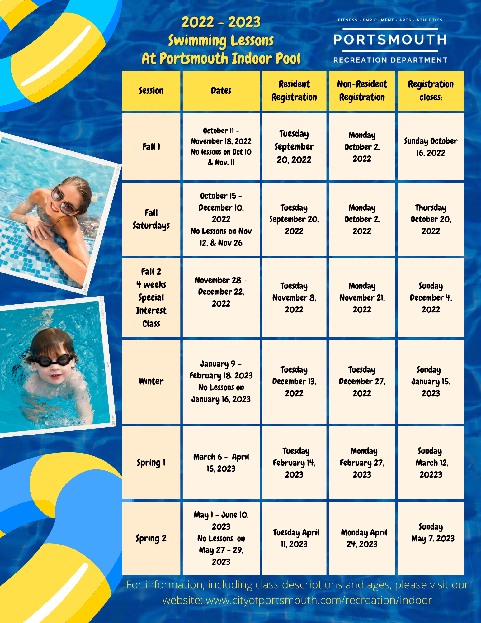 Group Swim Lessons | City of Portsmouth